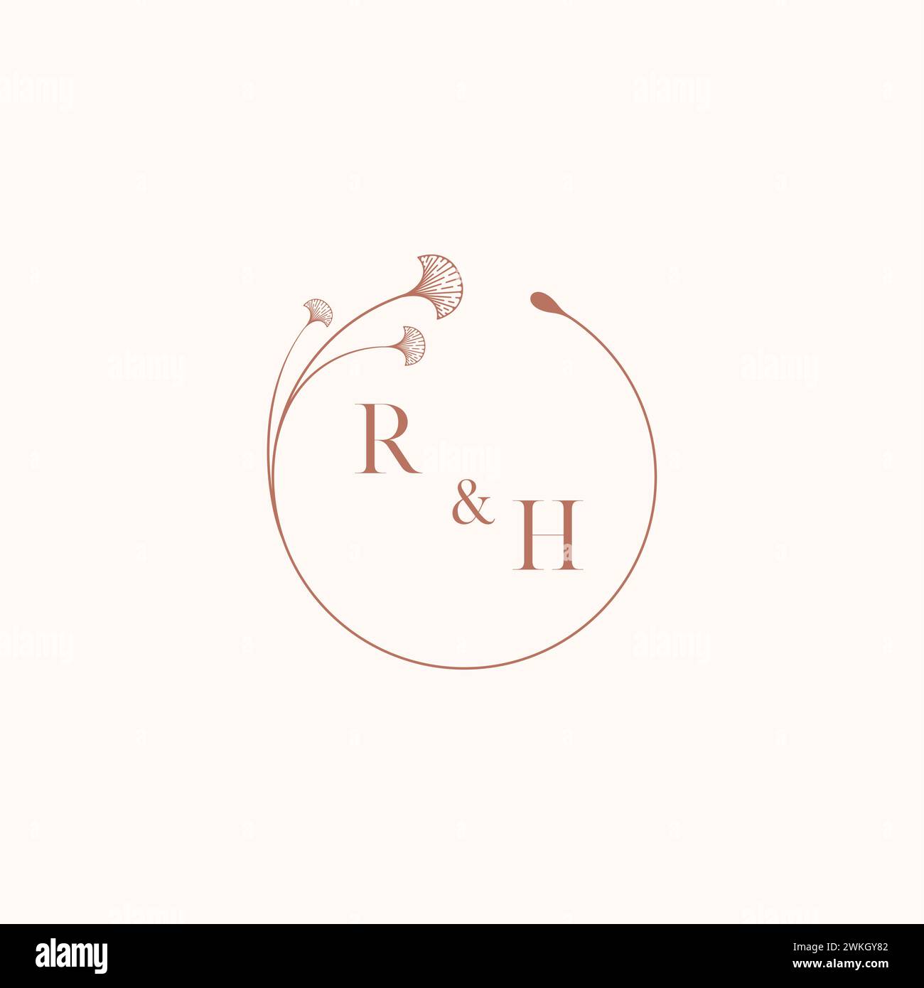 RH wedding monogram logo designideas as inspiration Stock Vector