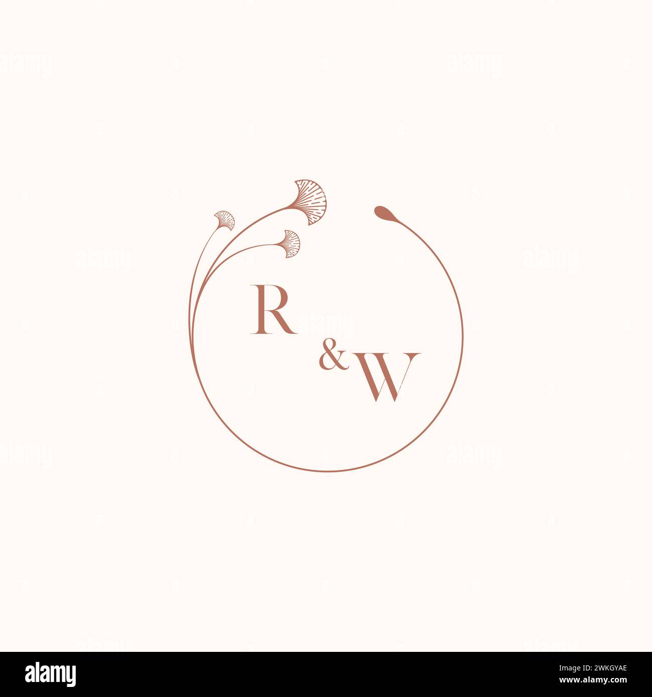 RW wedding monogram logo designideas as inspiration Stock Vector