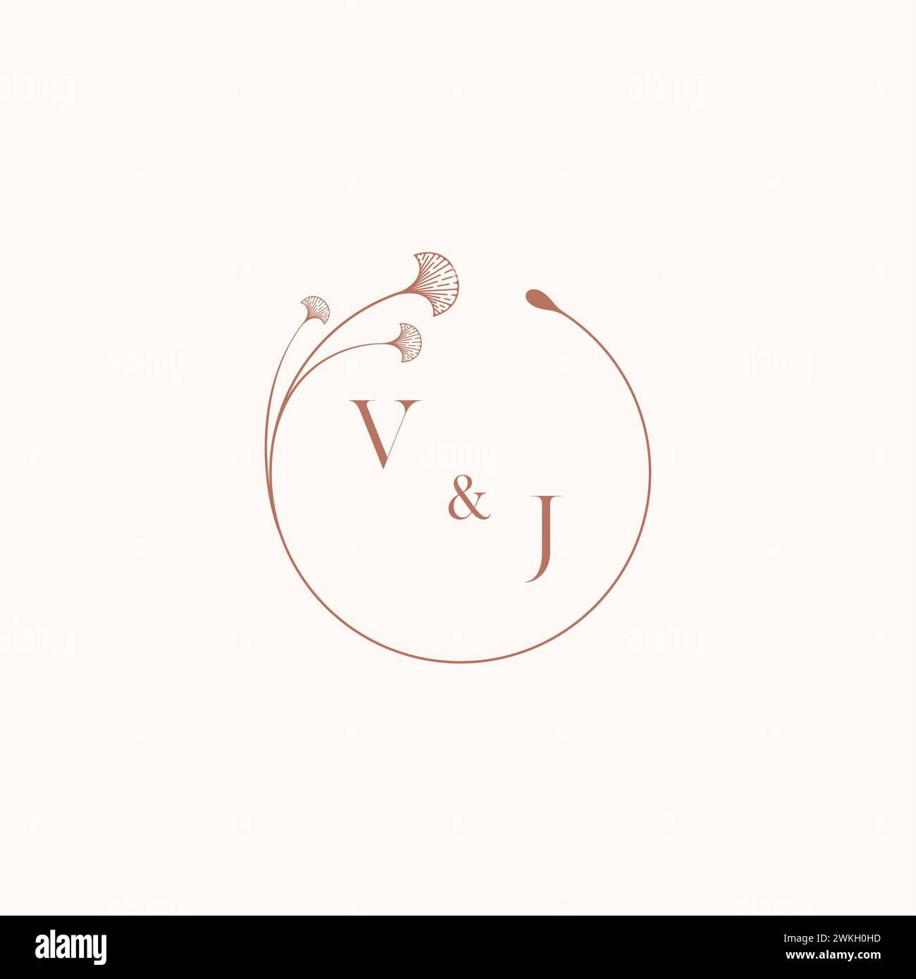 VJ wedding monogram logo designideas as inspiration Stock Vector