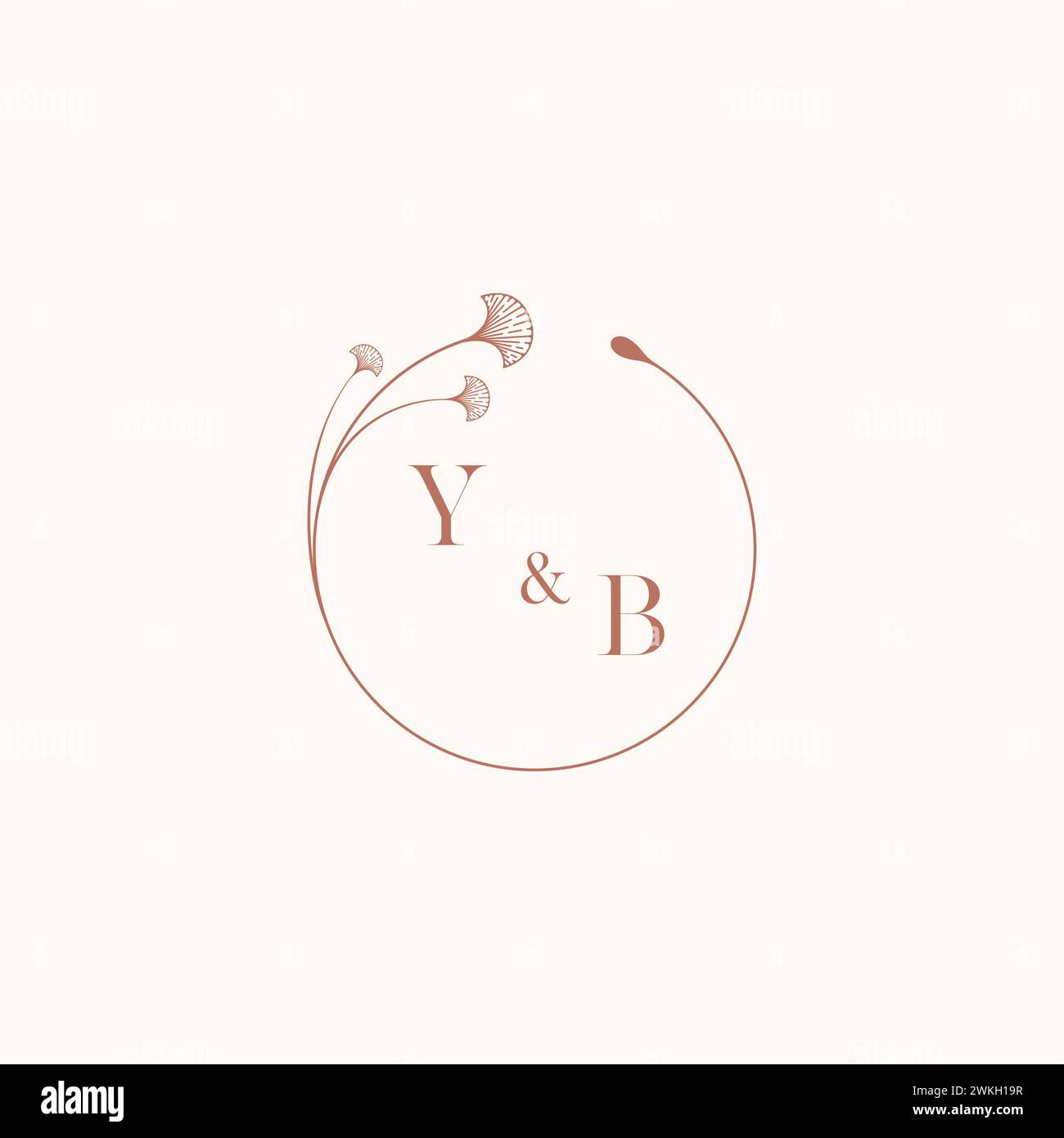 YB wedding monogram logo designideas as inspiration Stock Vector