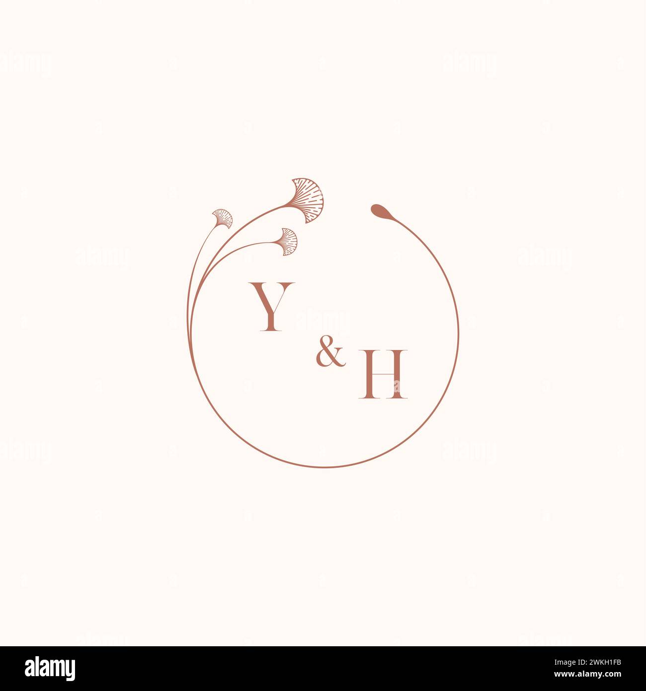 YH wedding monogram logo designideas as inspiration Stock Vector