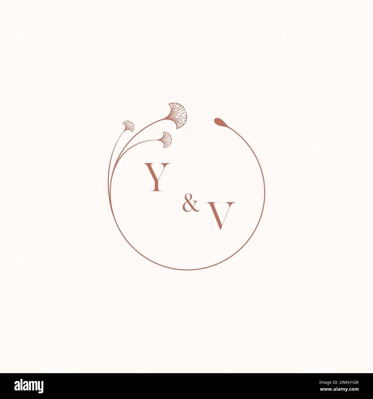 YV wedding monogram logo designideas as inspiration Stock Vector
