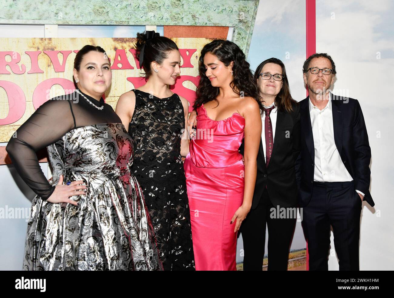 Beanie Feldstein, left, Margaret Qualley, Geraldine Viswanathan, Tricia Cooke and Ethan Coen