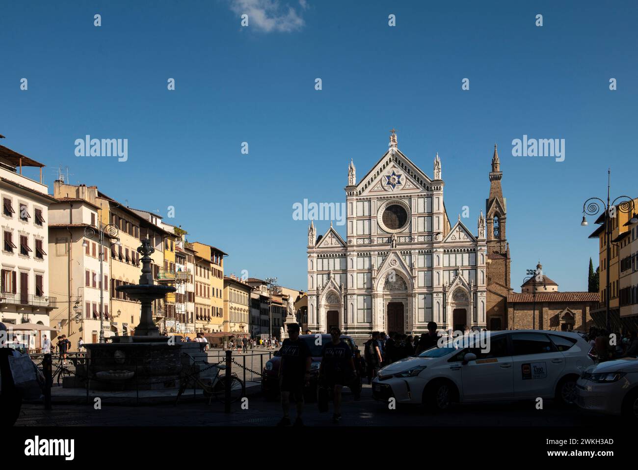 Piazza Santa Croce and the Basilica di Santa Croce, Florence, Italy Stock Photo
