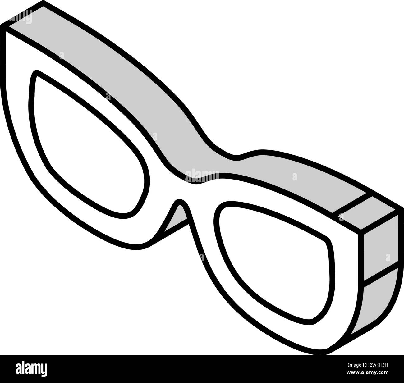kig girl glasses frame isometric icon vector illustration Stock Vector