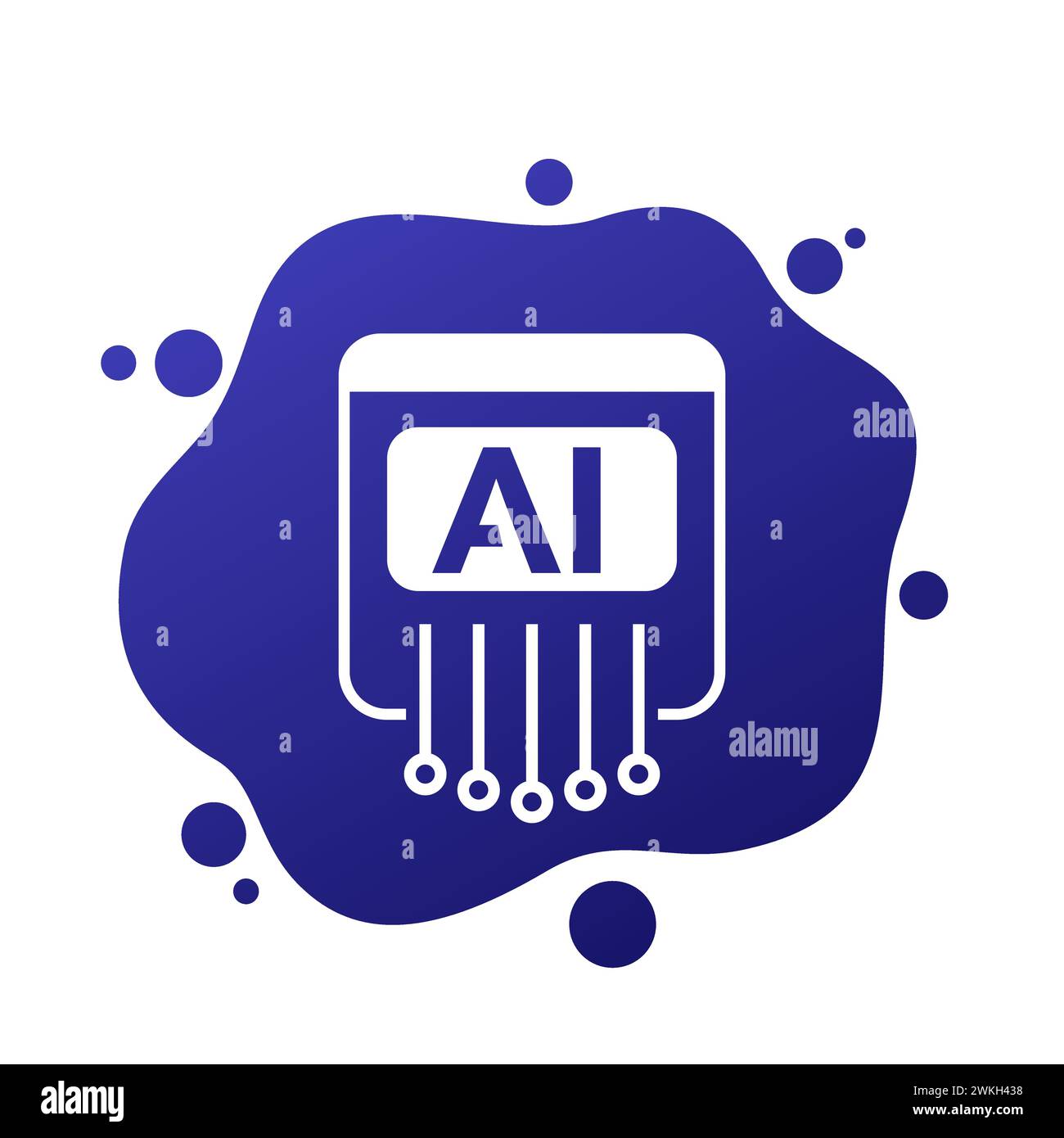 AI icon, artificial intelligence technologies Stock Vector