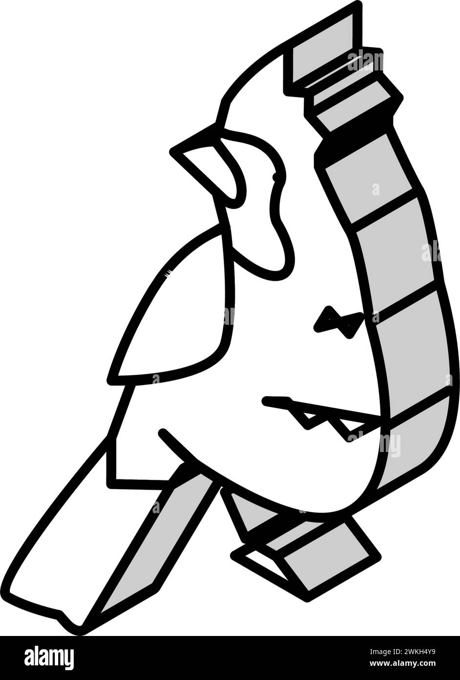 northern cardinal bird exotic isometric icon vector illustration Stock