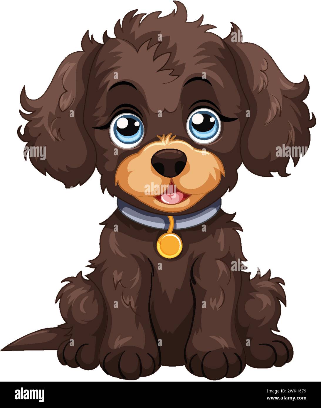 Cute cartoon puppy with big blue eyes Stock Vector Image Art Alamy