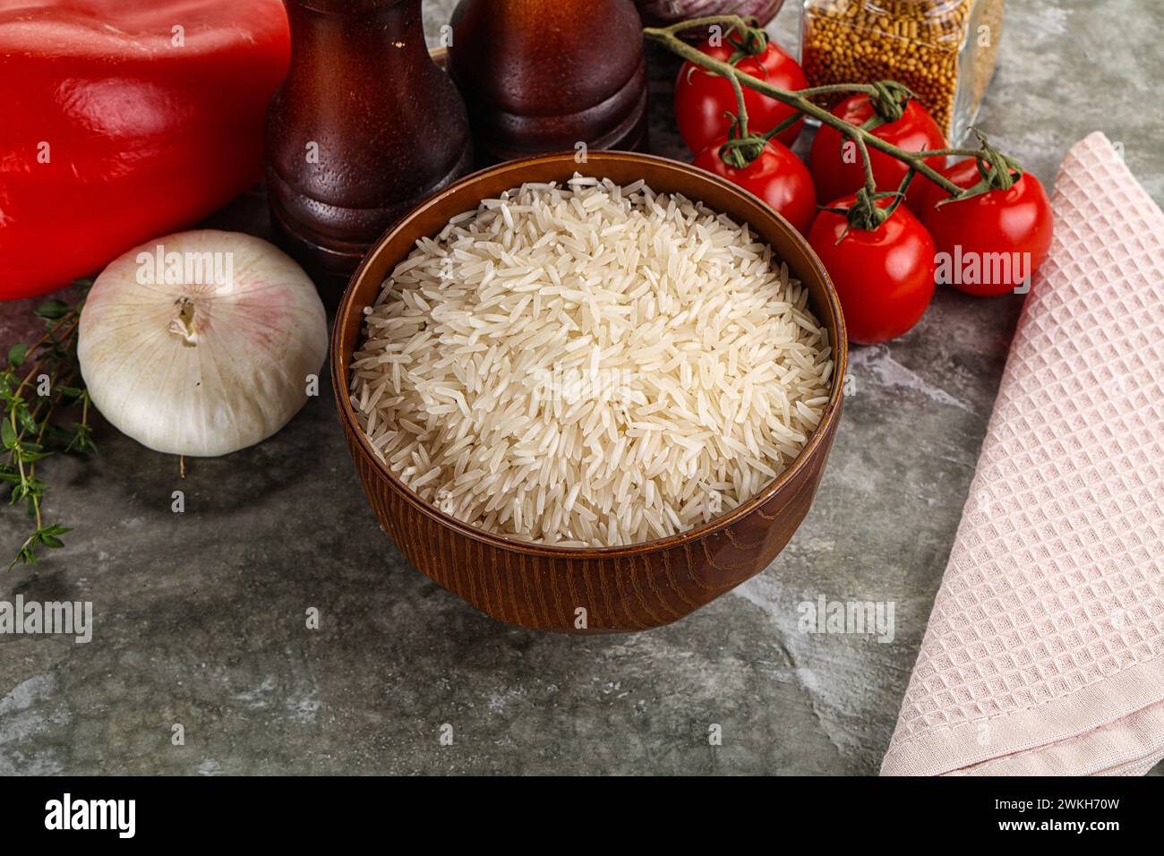 Local Rice Heap Raw delicous basmati rice heap in the bowl Stock Photo - Alamy