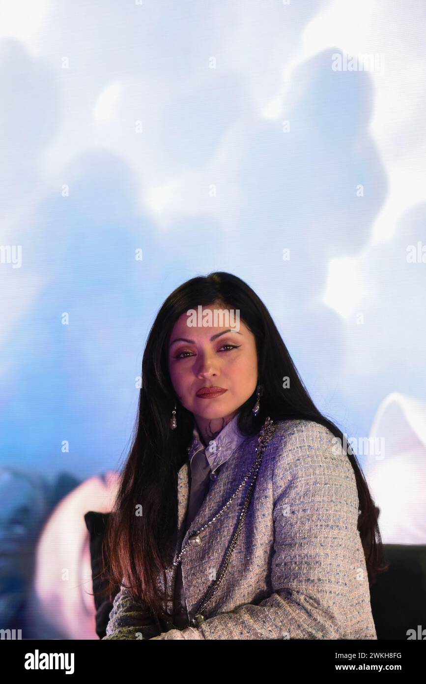 Mexico City, Mexico. 20th Feb, 2024. Chilean singer-songwriter Mon Laferte is attending a press conference to announce her 'Autopoietica' tour at the Palacio de los Deportes in Mexico City, Mexico, on February 20, 2024. (Photo by Marco Gonzalez/Eyepix Group) Credit: NurPhoto SRL/Alamy Live News Stock Photo