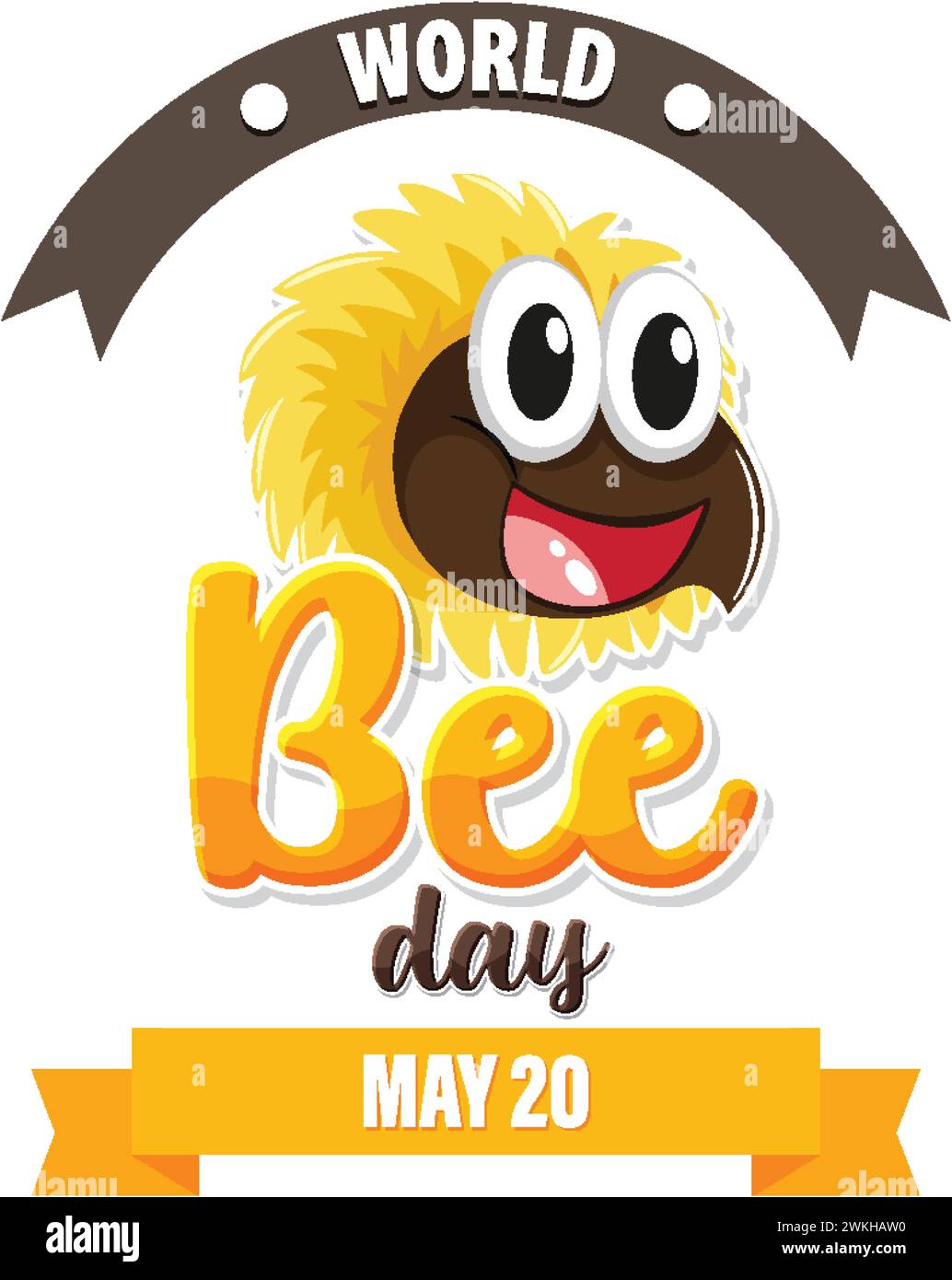 Cartoon bee celebrating World Bee Day event Stock Vector Image & Art Alamy