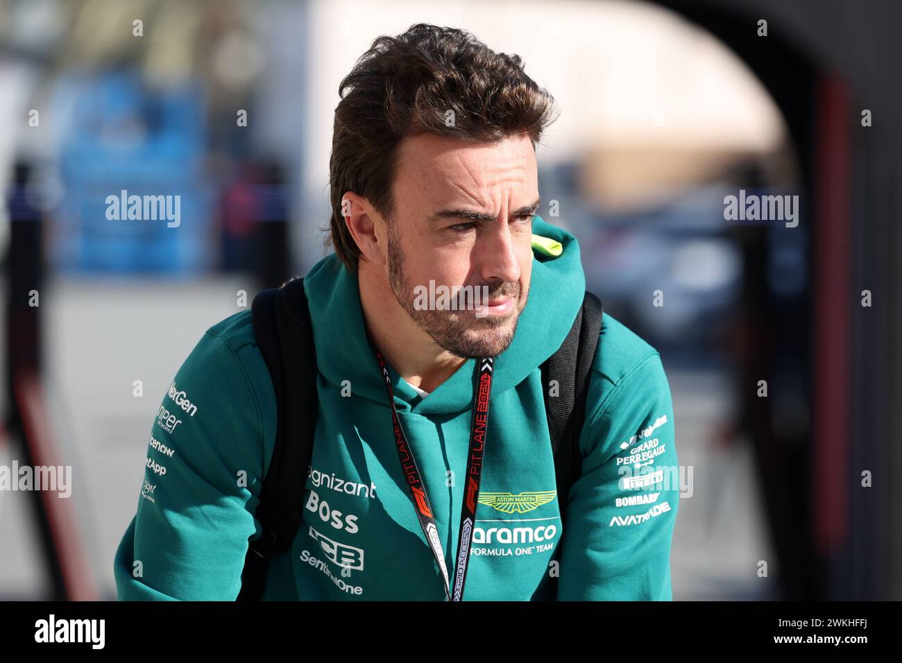 Sakhir, Bahrain. 21st Feb, 2024. Fernando Alonso (ESP) Aston Martin F1 Team. 21.02.2024. Formula 1 Testing, Sakhir, Bahrain, Day One. Photo credit should read: XPB/Alamy Live News. Stock Photo