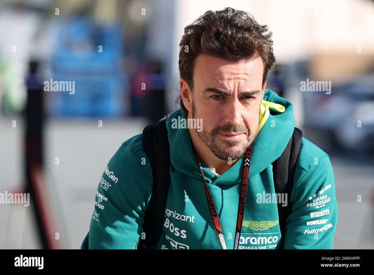 Sakhir, Bahrain. 21st Feb, 2024. Fernando Alonso (ESP) Aston Martin F1 Team. 21.02.2024. Formula 1 Testing, Sakhir, Bahrain, Day One. Photo credit should read: XPB/Alamy Live News. Stock Photo