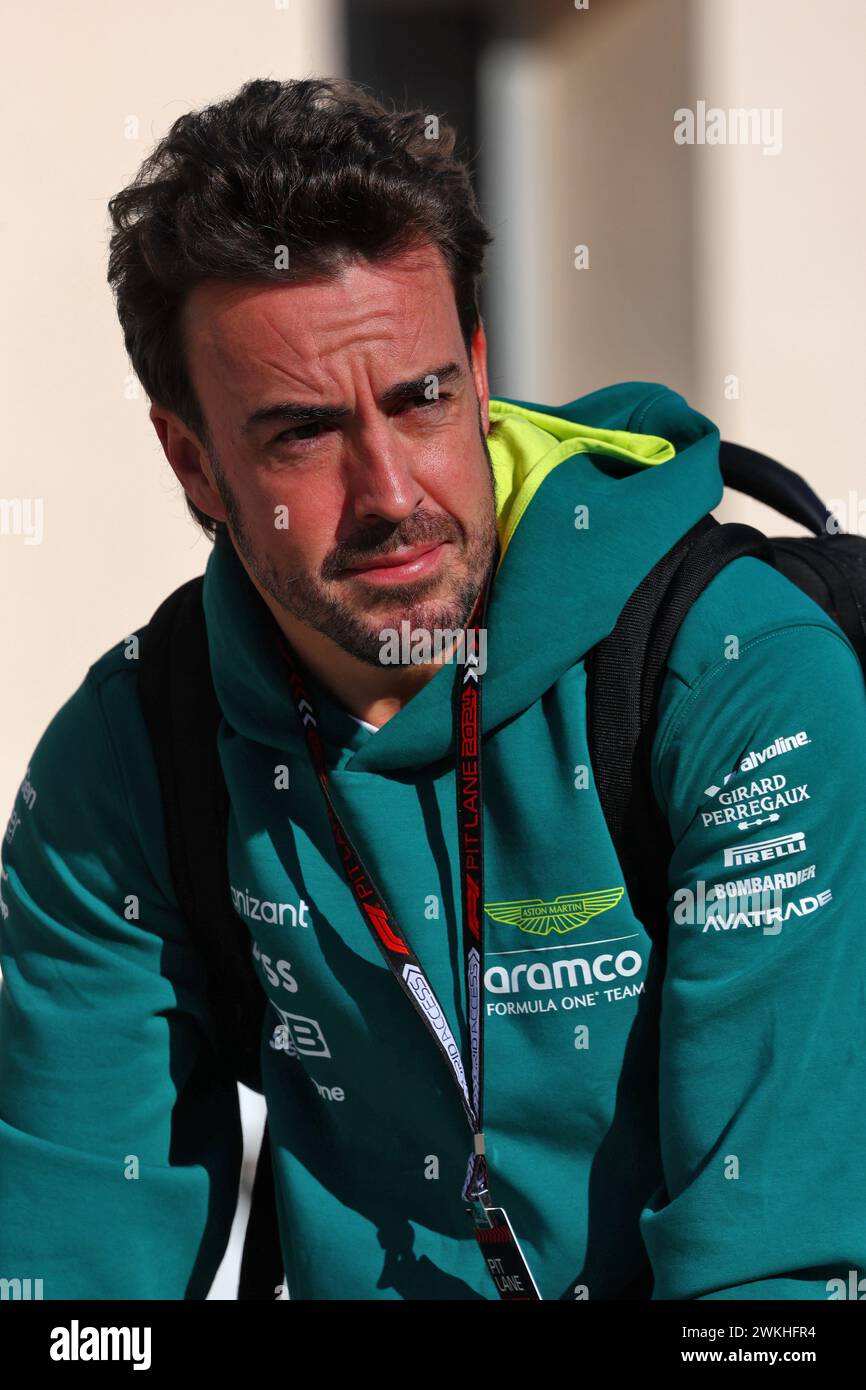 Sakhir, Bahrain. 21st Feb, 2024. Fernando Alonso (ESP) Aston Martin F1 Team. 21.02.2024. Formula 1 Testing, Sakhir, Bahrain, Day One. Photo credit should read: XPB/Alamy Live News. Stock Photo