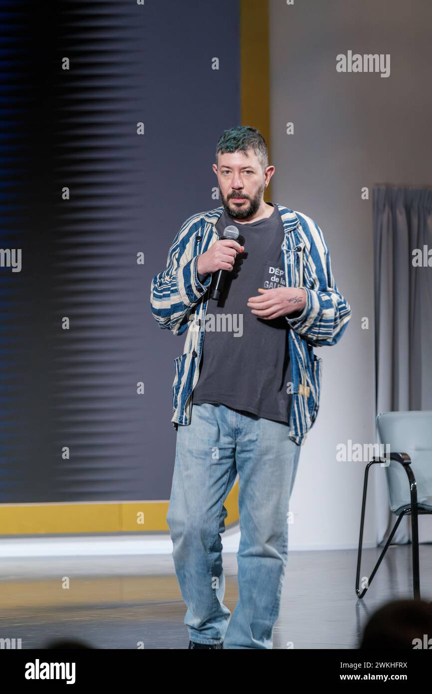 Moscow february 6 2024 famous russian designer artemy lebedev gives