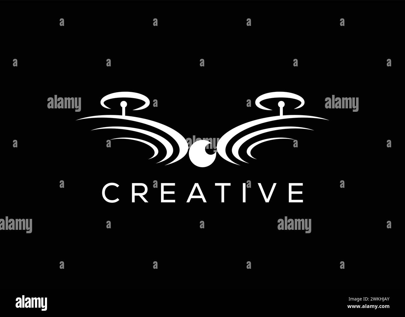 Creative and minimal wing and drone logo vector template. Abstract wing and drone logo Stock Vector
