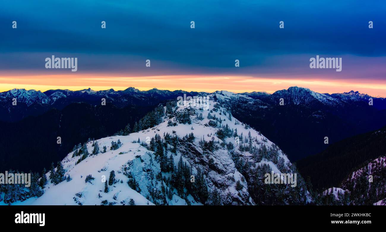 Aerial view of snowy mountains hi-res stock photography and images - Alamy