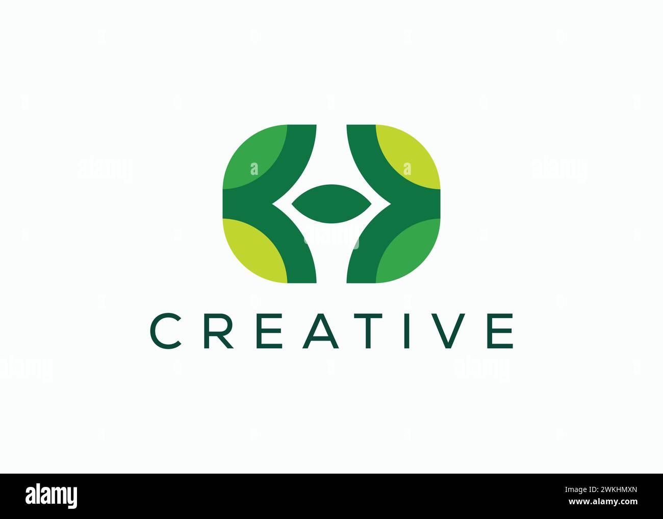 Creative and minimal abstract leaf logo vector template. Green leaf logo Stock Vector