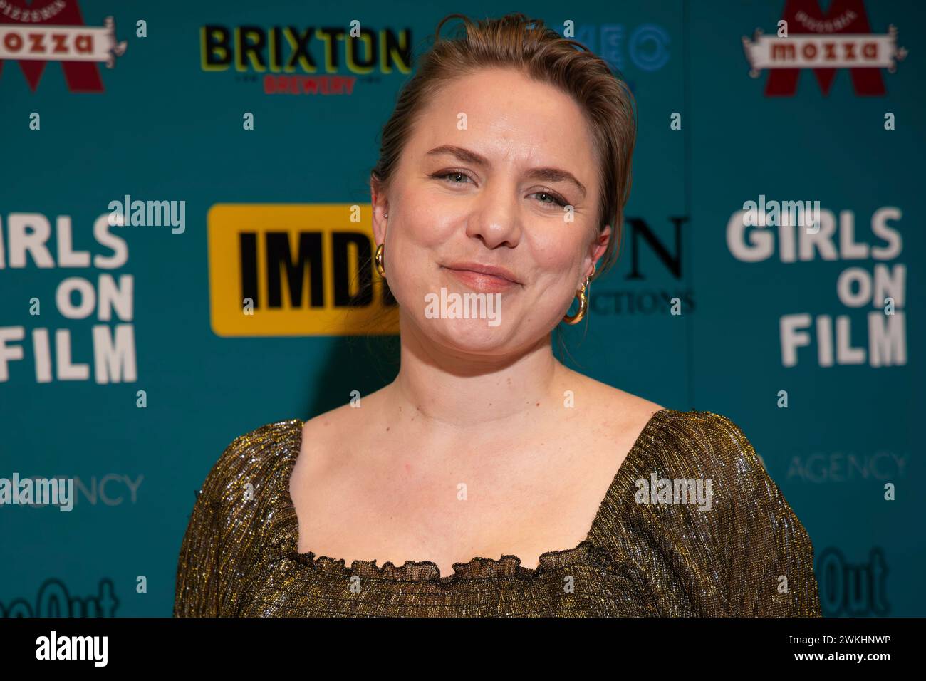 Rachel Ramsay poses for photographers upon arrival at the Girls on Film