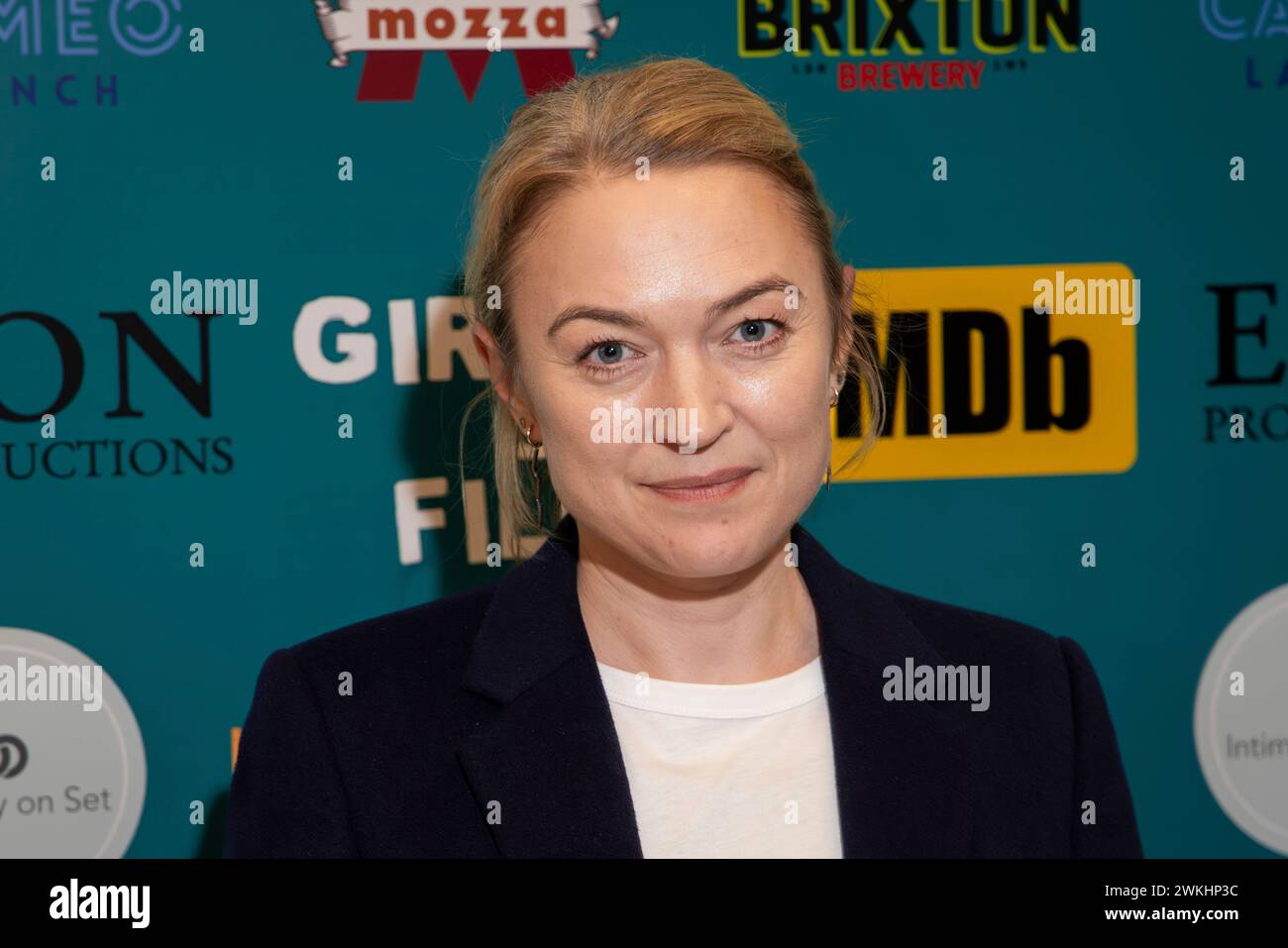 Sophia Myles poses for photographers upon arrival at the Girls on Film