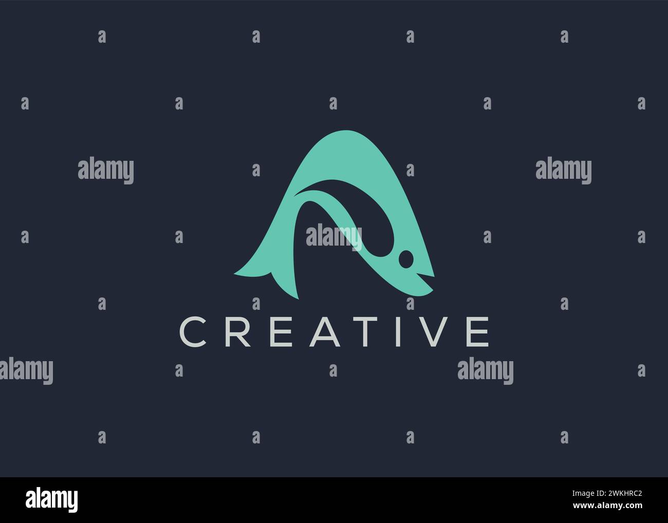 Creative and minimal letter A fish logo vector template. Abstract ...