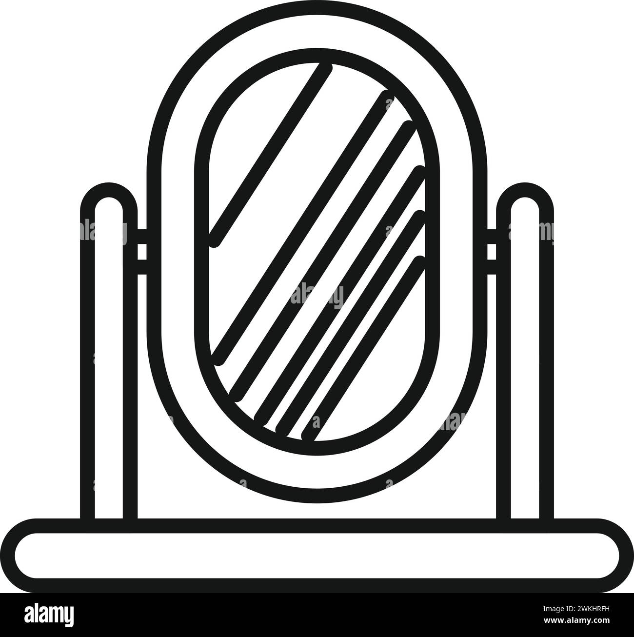 Home pink mirror icon outline vector. Face beauty. Shampoo spiral