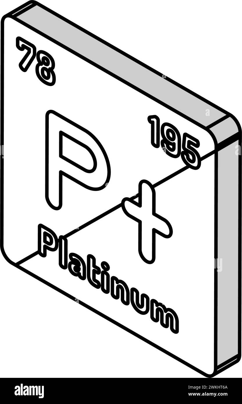 platinum chemical element isometric icon vector illustration Stock ...