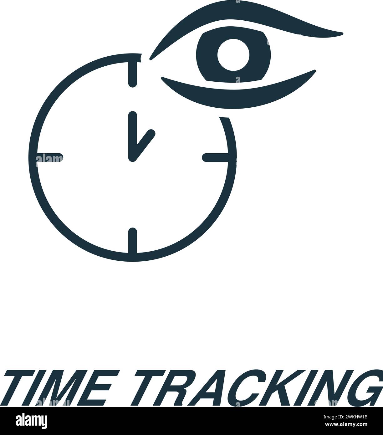 Time tracking icon. Monochrome simple sign from freelance collection ...