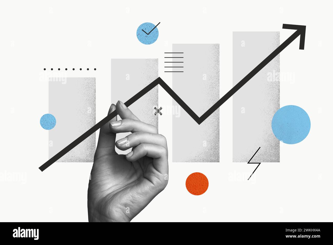 Creative collage illustration financial 3d template money graphic trend ...