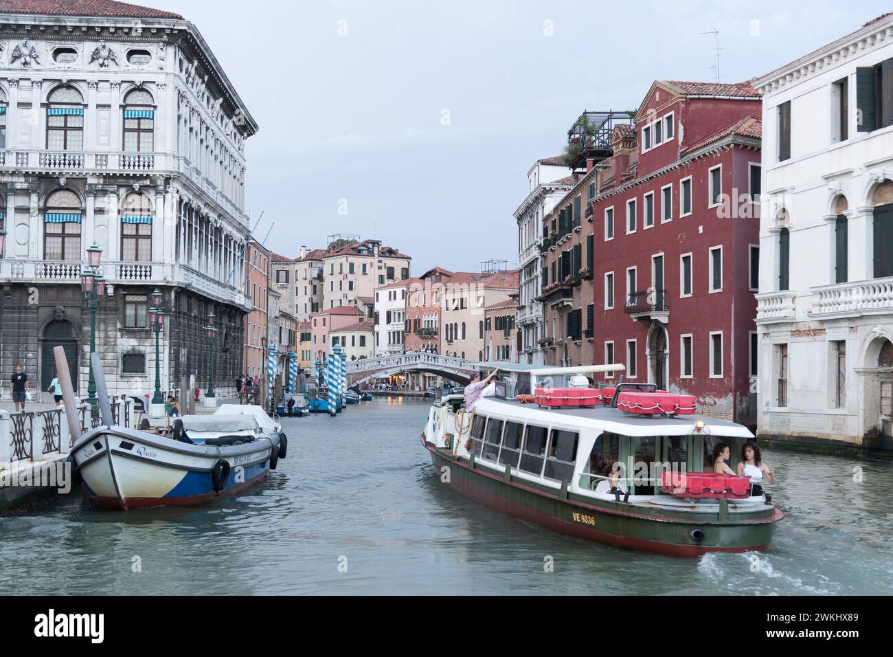 Palazzo Labia and Chiesa di San Geremia (San Geremia church) by Giorgio Massari from XVIII century upon Canal Grande (Grand Canal) in Cannaregio sesti Stock Photo