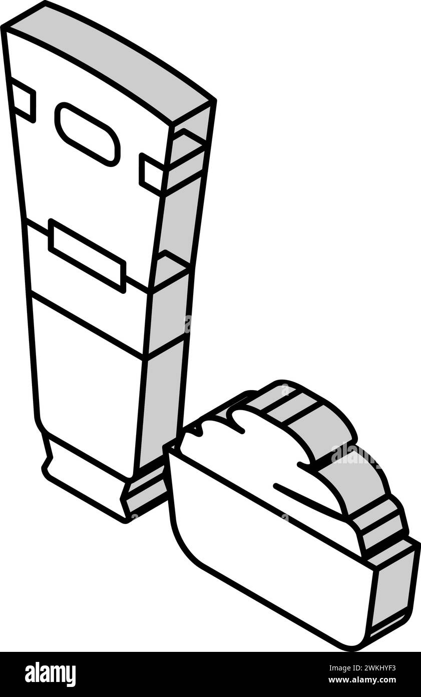 sour cream milk product isometric icon vector illustration Stock Vector