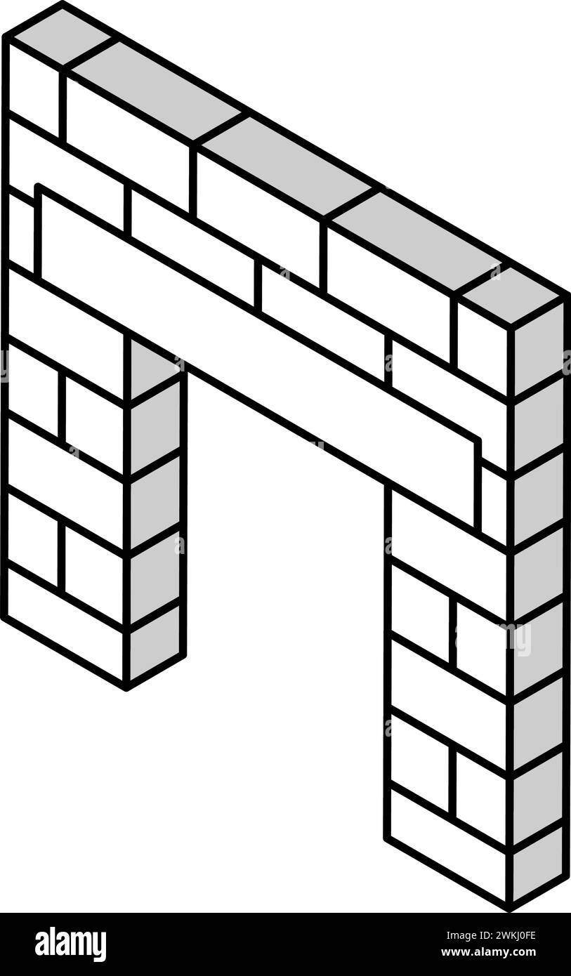 lintel building structure isometric icon vector illustration Stock