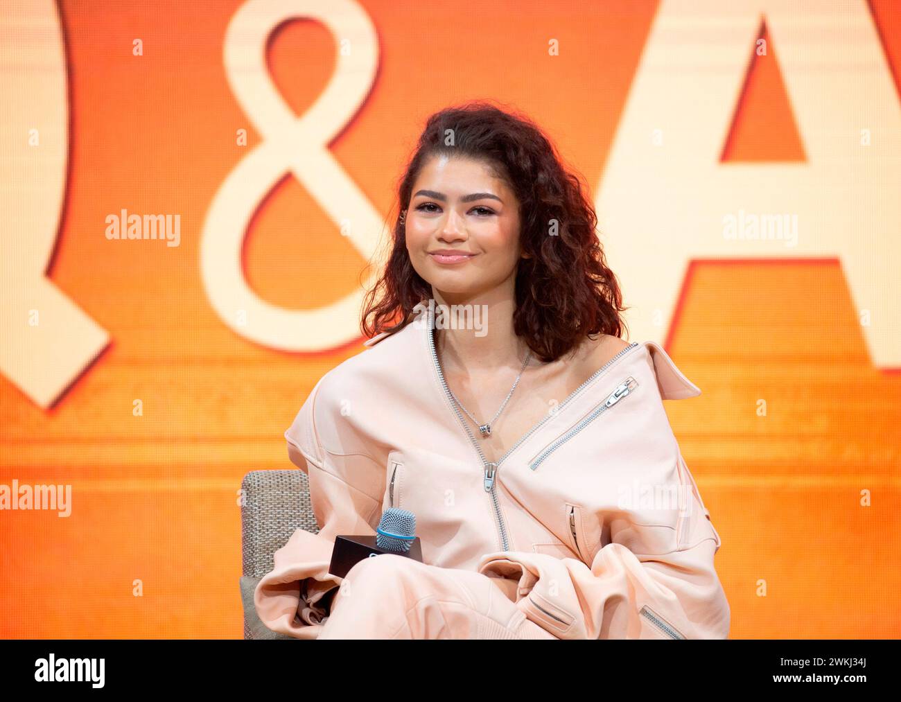 Zendaya, Feb 21, 2024 : American actress Zendaya attends a press