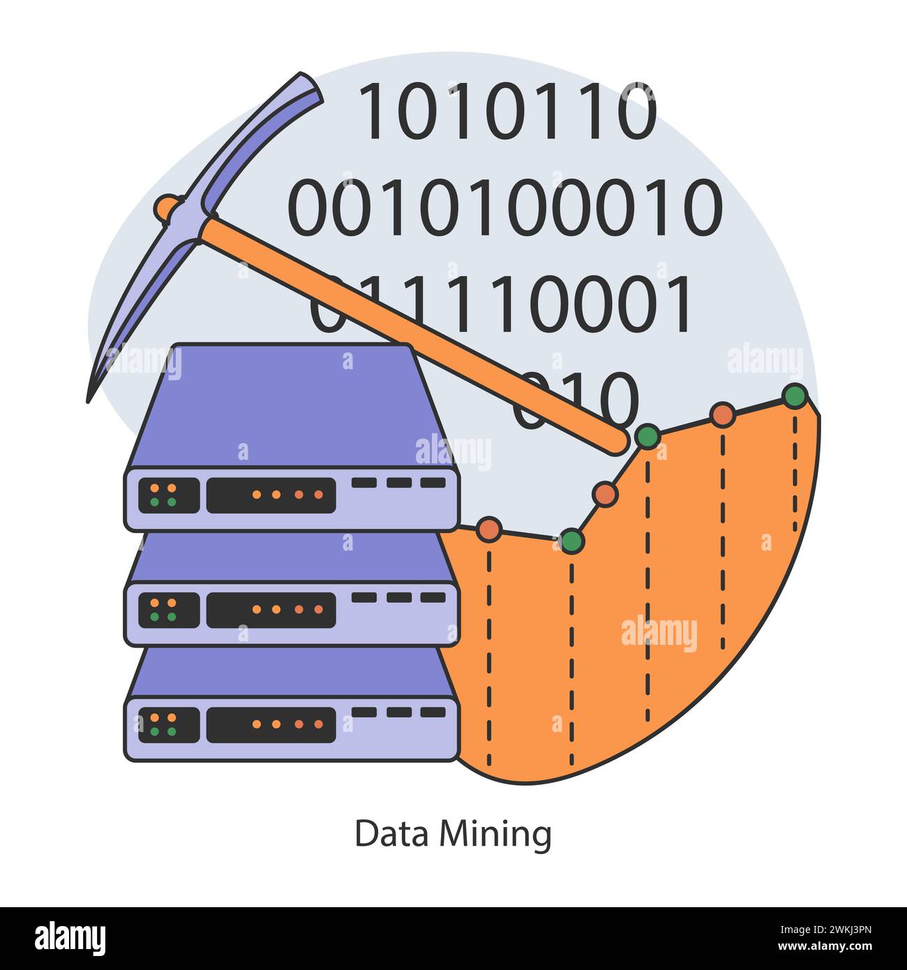 Data Mining. An expert analyzing servers for valuable insights ...