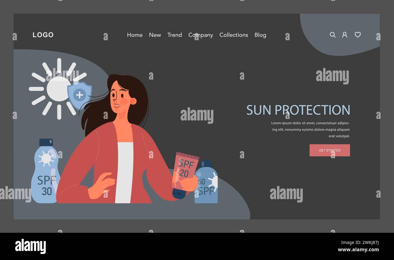 Skincare routine web banner or landing page dark or night mode. Facial ...