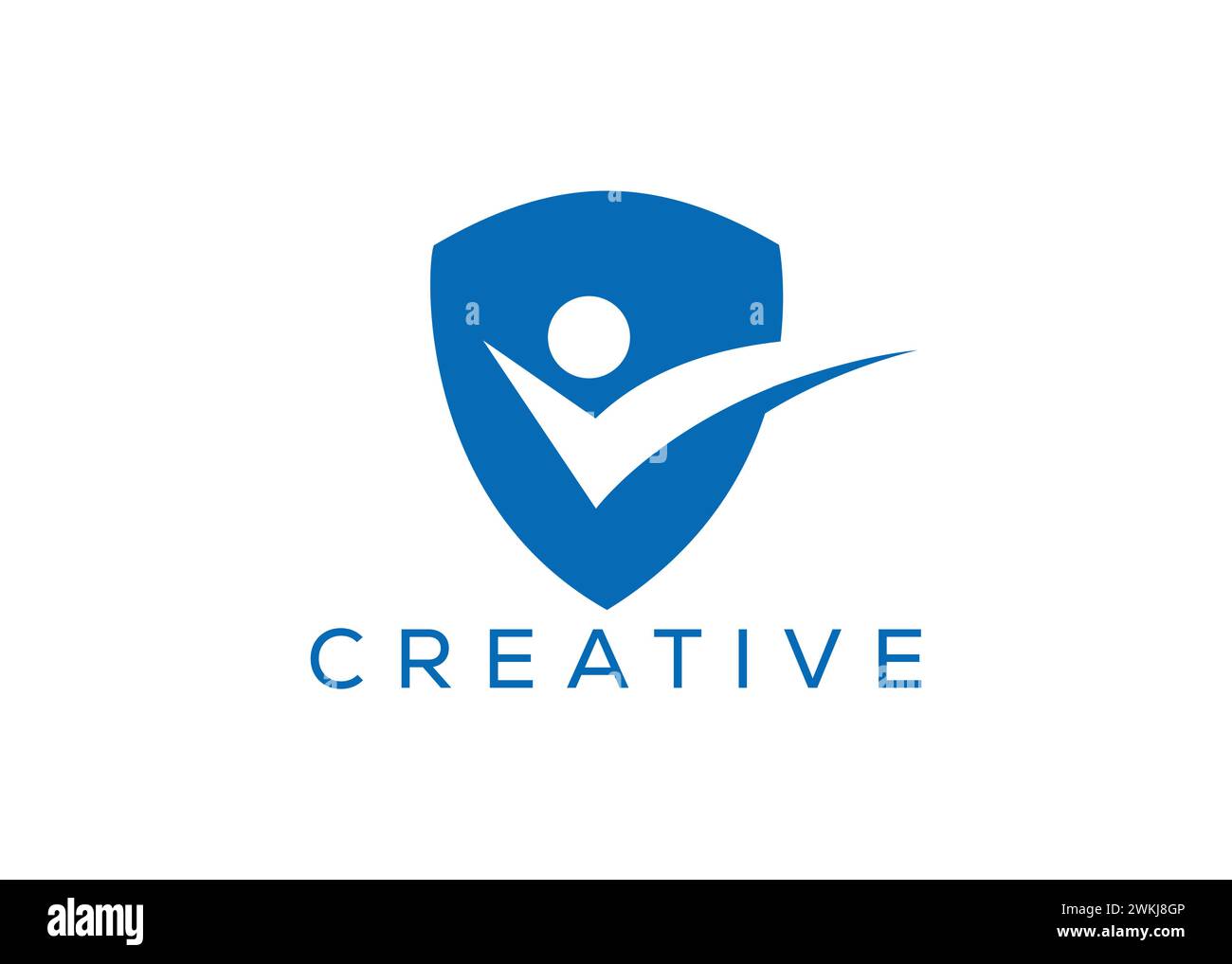 Minimalist Shield people insurance logo design vector template. Guard