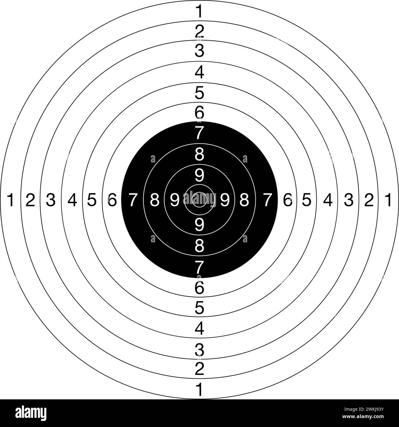 Olympic shooting target center sport center symbol, vector illustration