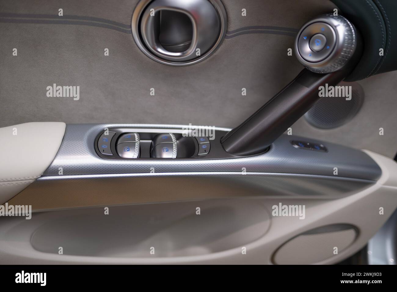 sound system controls on driver's door, Interior of Genesis GV60