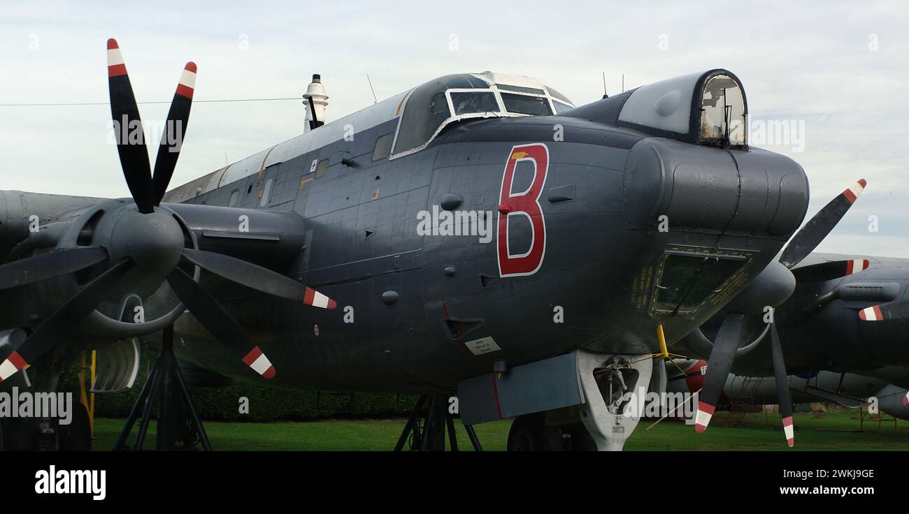 The Avro Shackleton is a British long-range maritime patrol aircraft which was used by the Royal Air Force and the South African Air Force. Stock Photo