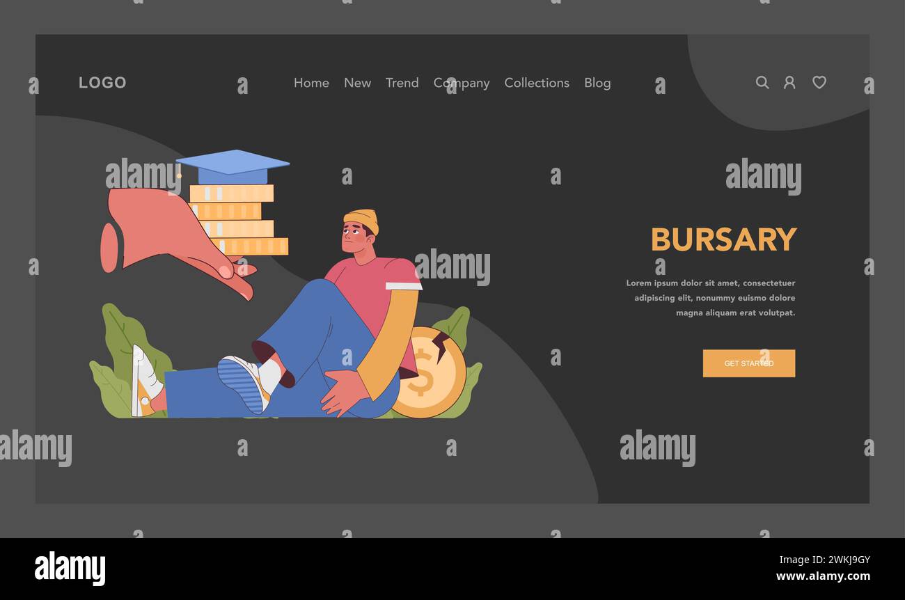 Bursary concept. Poor young man contemplates a financial bursary