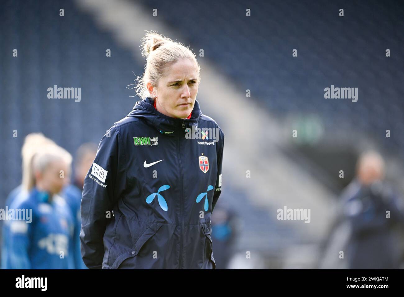 Stavanger 20240221.National team coach Gemma Grainger during the women ...