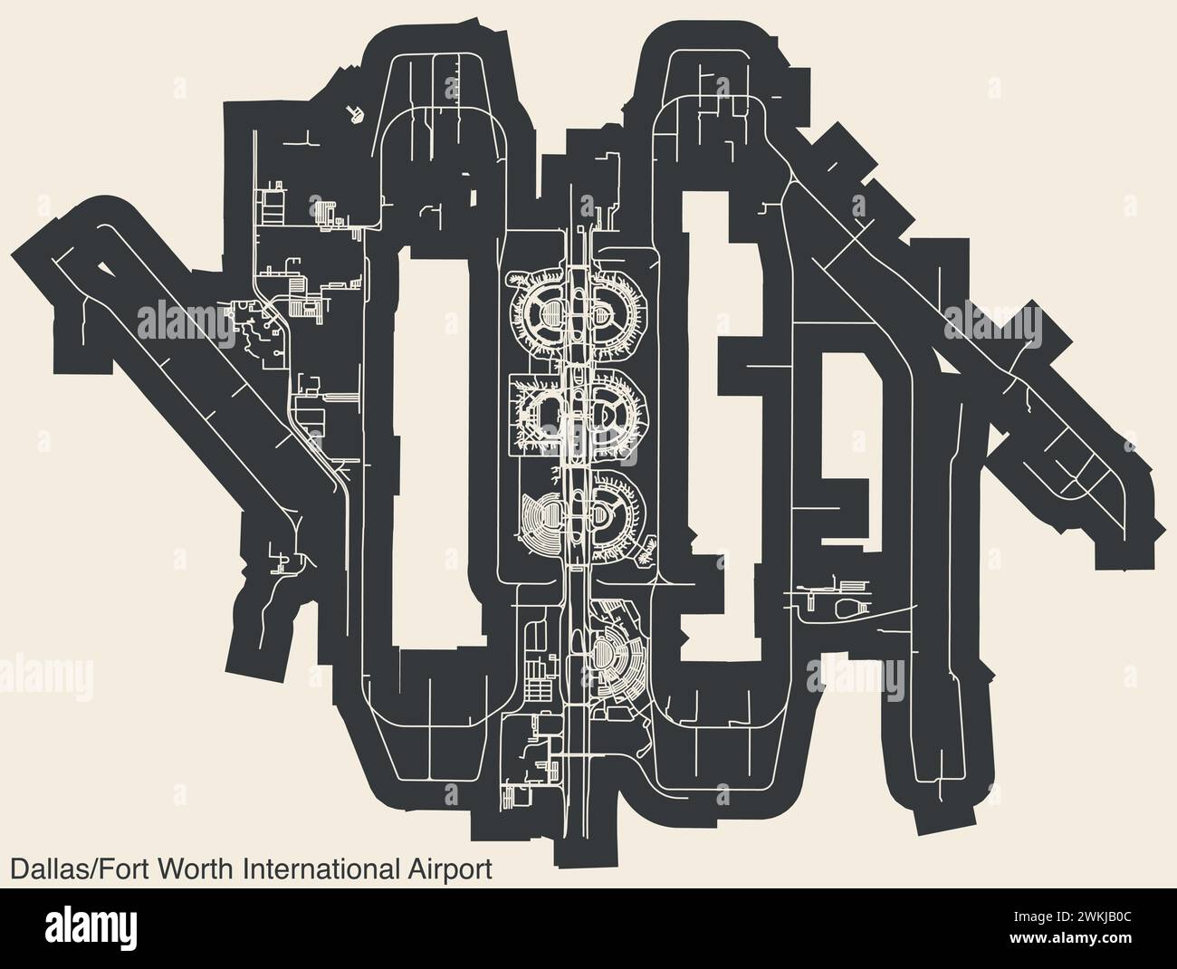 Terminals layout plan of the DALLAS FORT WORTH INTERNATIONAL AIRPORT ...