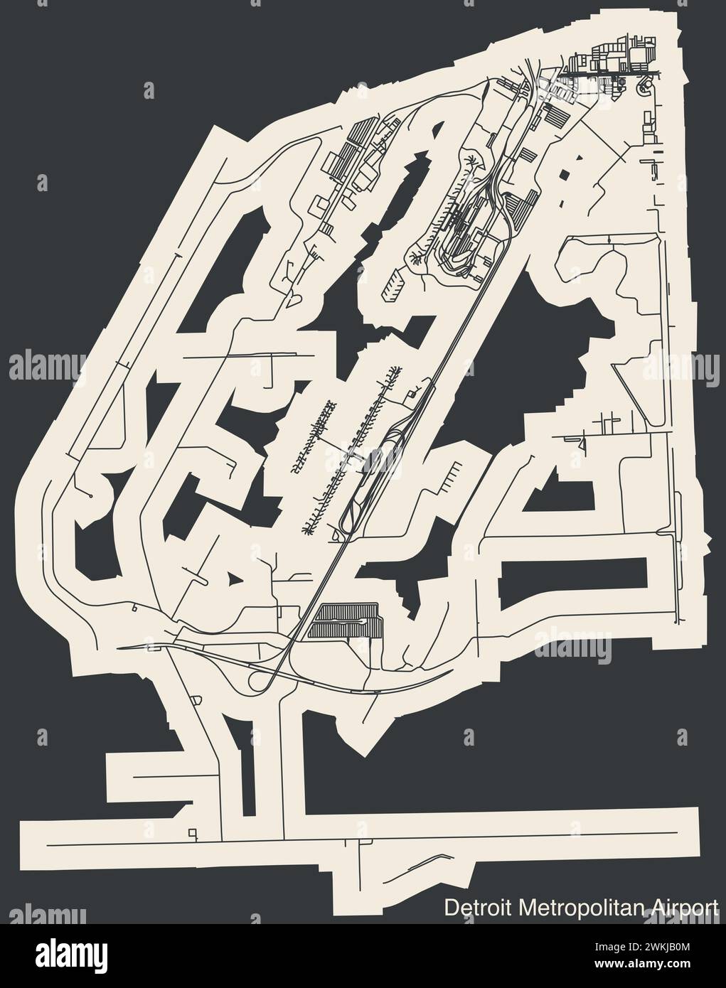 Detroit metropolitan airport runway Stock Vector Images Alamy