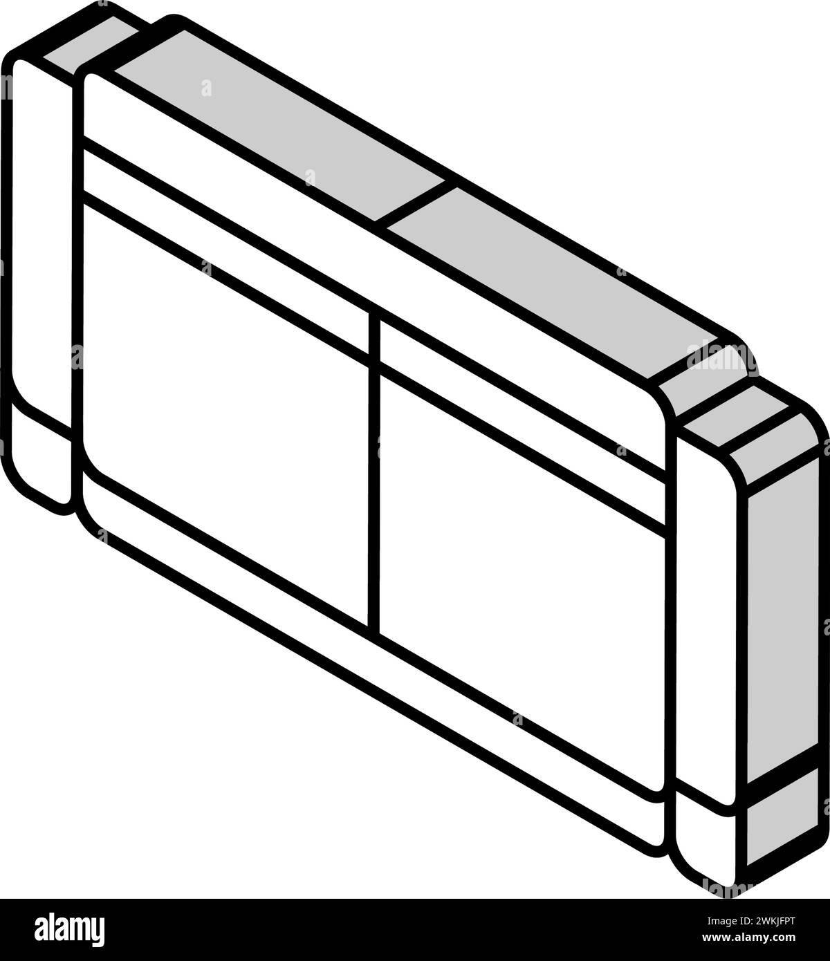 sofa two sections top view isometric icon vector illustration Stock ...