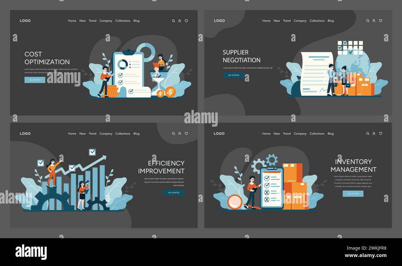  banner set for Cost Optimization. Features strategic financial