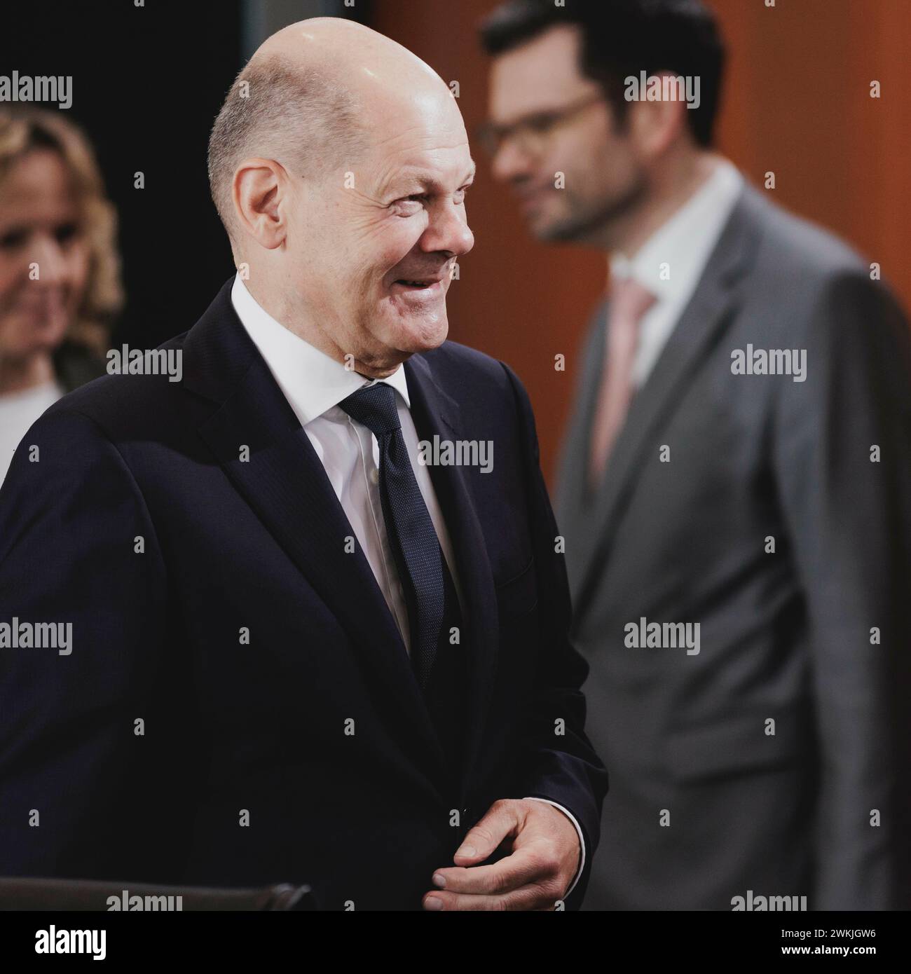 Berlin, Deutschland. 21st Feb, 2024. Olaf Scholz (SPD), Federal Chancellor, taken at the weekly cabinet meeting in Berlin, February 21, 2024. Credit: dpa/Alamy Live News Stock Photo