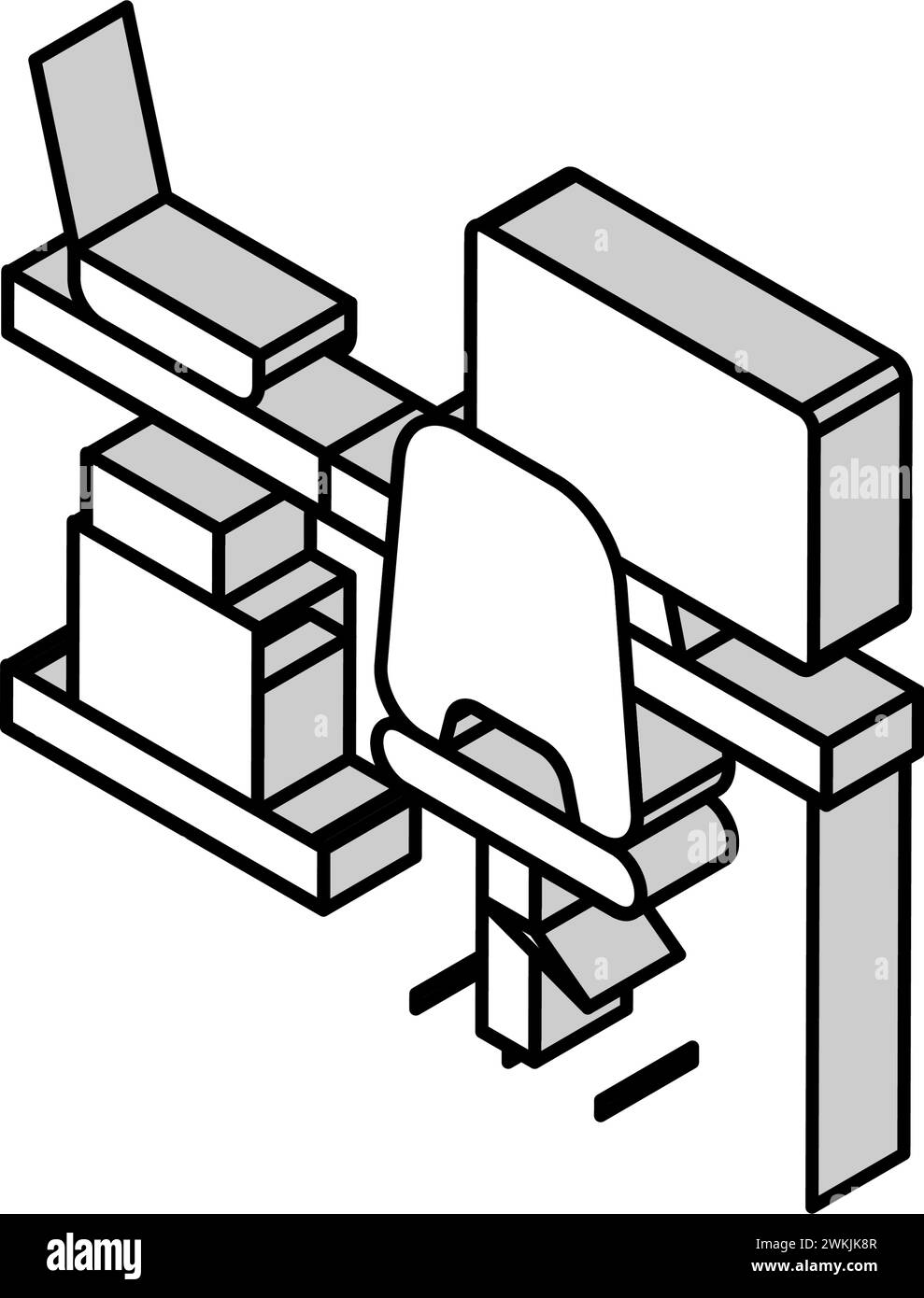 Table chair isometric Black and White Stock Photos & Images - Alamy
