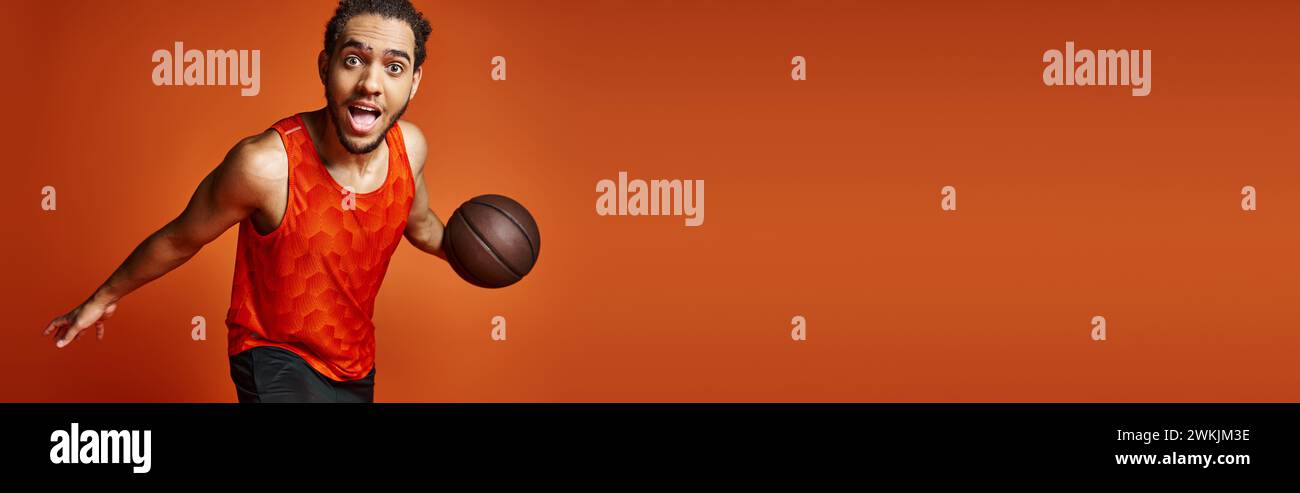Shocked african american sportsman hi-res stock photography and images ...
