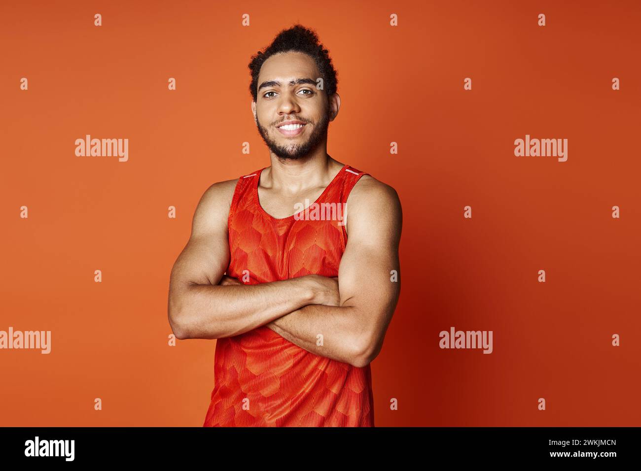 Arms crossed african sportsman hi-res stock photography and images - Alamy