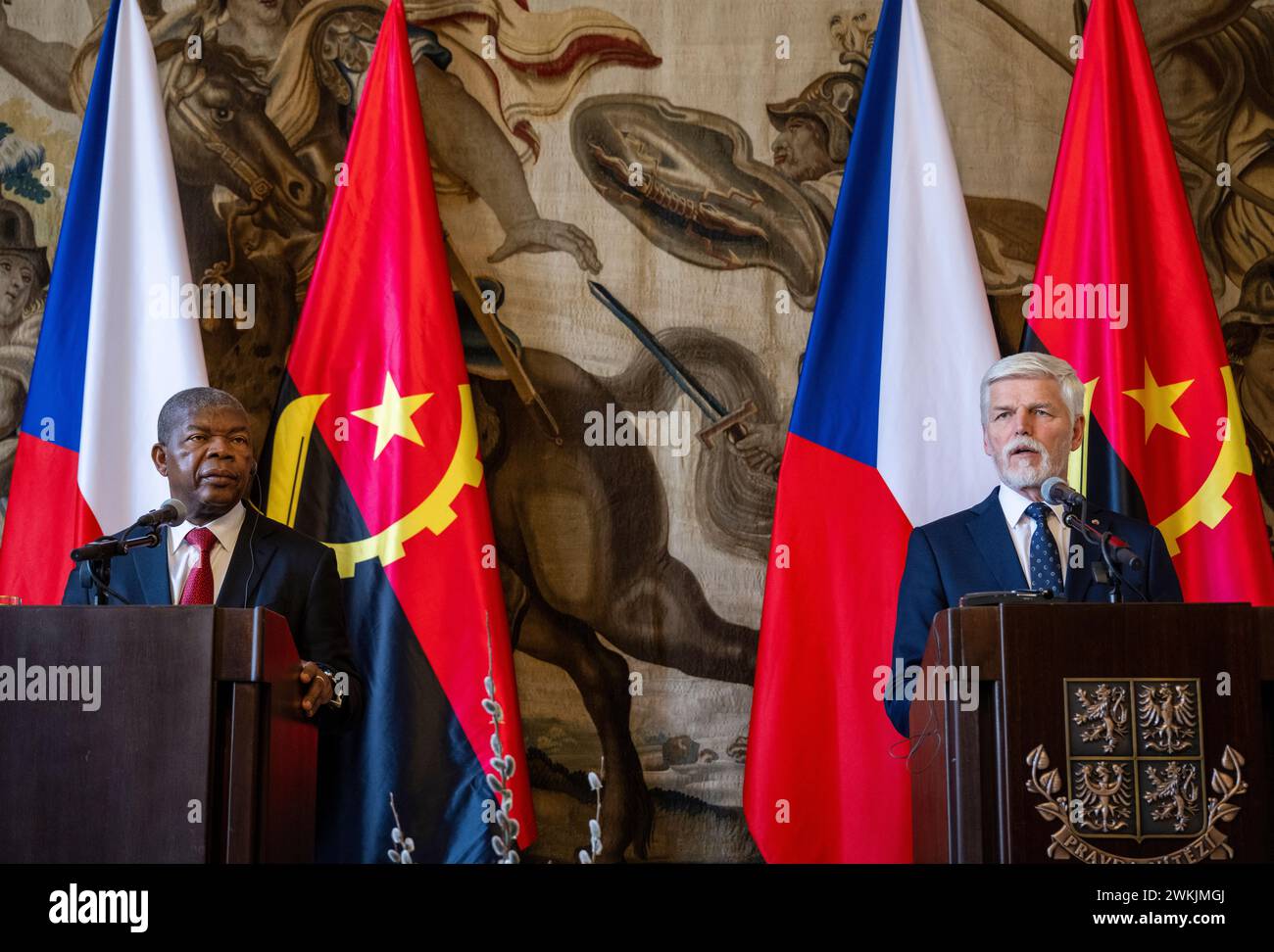 Prague, Czech Republic. 21st Feb, 2024. Czech President Petr Pavel ...